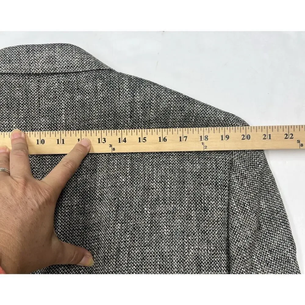 Vintage Towncraft Silk Tweed Blazer Sports Jacket Black Gray Size 40L Preppy